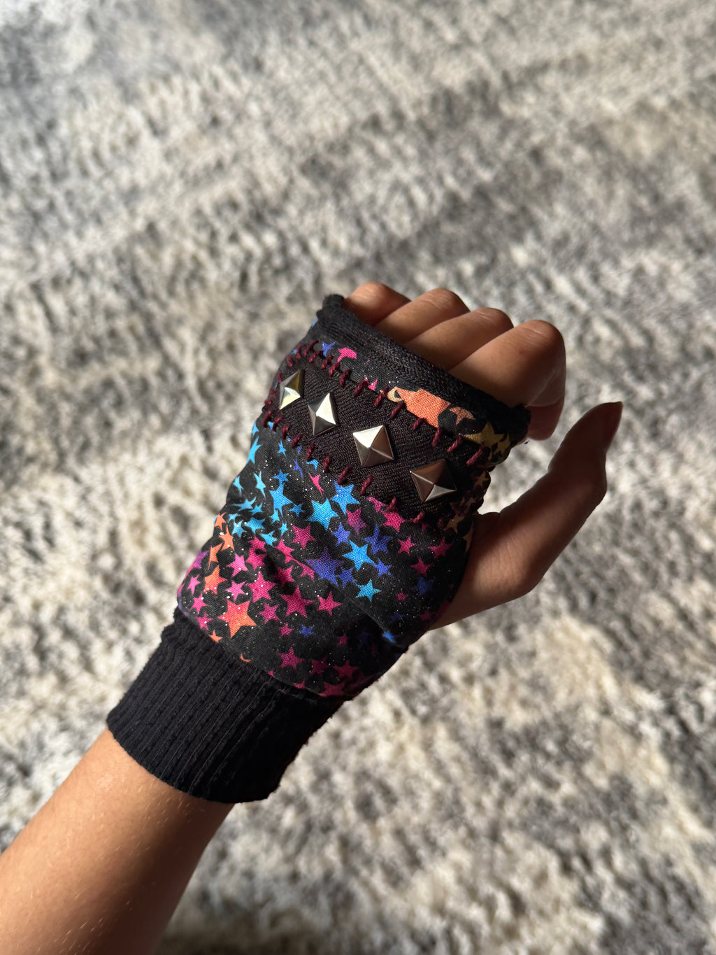 emo fingerless gloves